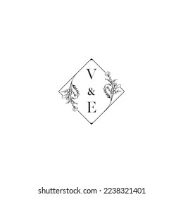 VE wedding initial logo letters in high quality professional design that will print well across any print media