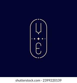 VE Hochzeitslog-Monogramm mit hochwertigem professionellem Design, das gut in allen Printmedien drucken wird