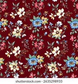 Çiçekler ve yapraklar ile sorunsuz doku