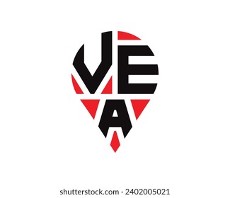 VEA letter location shape logo design