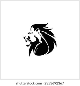 Veactor of Lion Head Logo Design with Line Art Style