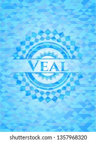 Veal light blue mosaic emblem