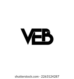 veb typography letter monogram logo design