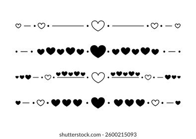 Vecctor separators with hearts illustration.
