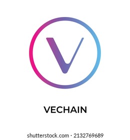 VeChain Cryptocurrency coin icon. VET coin symbol. Cryptocurrency vector icon. Flat Vector illustration - Vector