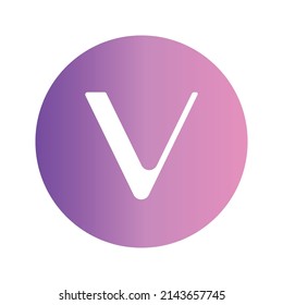 VeChain Cryptocurrency coin icon. VET coin symbol. Cryptocurrency vector icon. Flat Vector illustration - Vector
