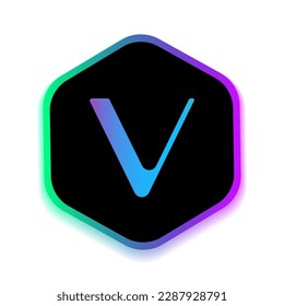 VeChain (VET) Cryptocurrency logo icon and button template vector graphics