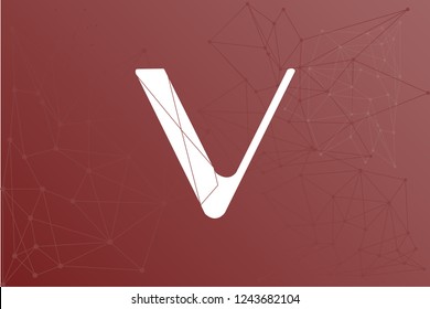Vechain VET cryptocurrency network vector illustration