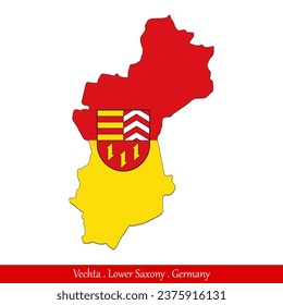 Vechta Flag - Lower Saxony,Germany (EPS)