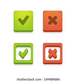 Vecktor check box with check marks isolated on white background