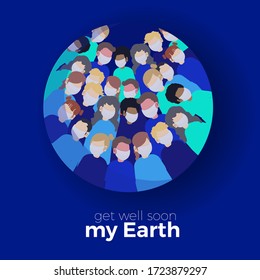 vecktor describes a state of the earth that is being rocked by a corona virus outbreak from the other side shows that our earth needs a break from all the tight human routines with vecktor style