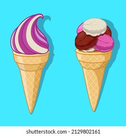 Vecktor Ilustration of Two Variations Ice Cream