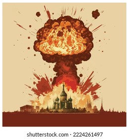 Ilustración de la explosión de la bomba atómica
