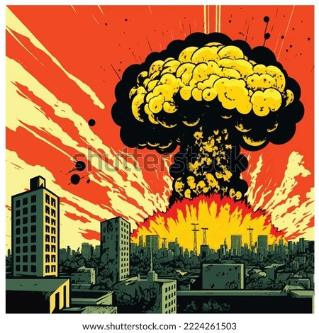 Vecor illustration of atomic bomb explosion