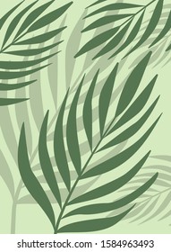 Vecor illustratiuon. Tropical plants with green leaves jungles background and wallpapers