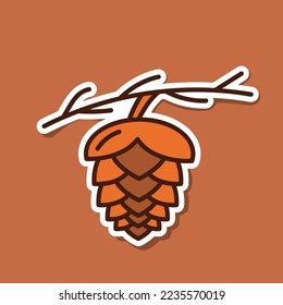 Etiqueta vectorial, icono, ilustración para decoración navideña.