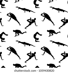 Vecor semless yoga silhouettes pattern