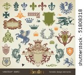 vecor set: heraldry - bits and pieces for your heraldic design projects