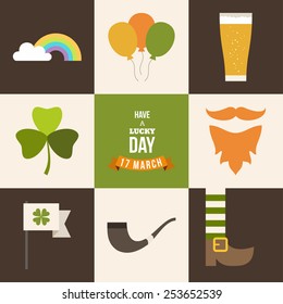 Vecor set of St. Patricks Day illustrations and design elements