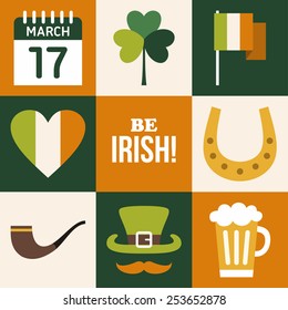 Vecor set of St. Patricks Day illustrations and design elements