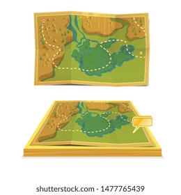 Vecor treasure maps, Top view and Perspective view.