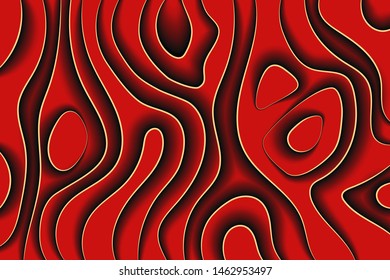 Vecror Creative paper card line art. Dark red waves paper style abstract background vector design. Cover minimalist backdrop or banner template, modern futuristic geometric background