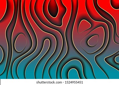 Vecror Creative paper card line art. Dark red gradient waves paper style abstract background vector design. Cover minimalist backdrop or banner template, modern futuristic geometric background