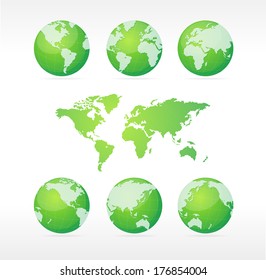 Vecrot globe set and map