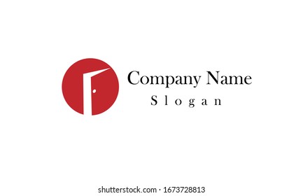 Vecrot real estate business logo.Open door icon. The realty company emblem. door logo icon