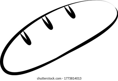 Pan de ilustración de Vecrtor de línea de icono