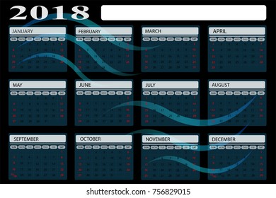 Vecter calendar 2018
