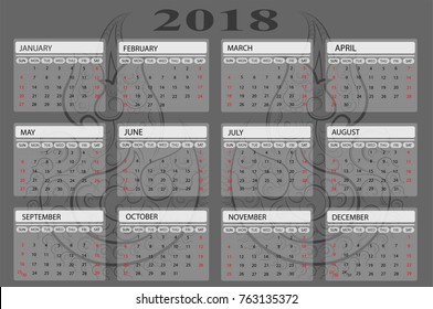 Vecter calendar 2018