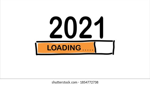 Vecter of loading with new year 2021 bar.Transfer Download to 2021 year.Digital data,circuit board, Scientific,technology.Vecter digital art and  new year 2021concept.  