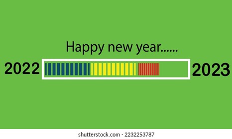 Vecter of loading with new year 2023 bar.Transfer Download to 2023 year.Digital data,circuit board, Scientific,technology.Vecter digital art and  new year 2023 concept.  