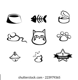 Vecter set of hand-draw cat icon 