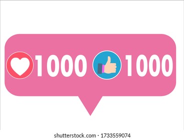 Vecter social media red heart counter 0-1000.They are on white background.heart,shows,likes,love.Video for social median and increasing like concept.