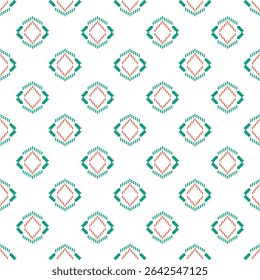vecter,Minimal geometric seamless pattern with green and pink diamond shapes on white background. Perfect for fabric design, wallpaper, wrapping paper, and modern graphic projects.