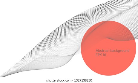 Vectgor shape from dots on white background. Technology, science social networking and engineering vector background. Vectorized 3d background alike on landscape.