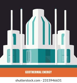 Vectio illustration of geothermal power. Green energy. Renewable energy source