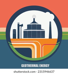 Vectio illustration of geothermal power. Green energy. Renewable energy source