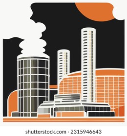 Vectio illustration of geothermal power. Green energy. Renewable energy source