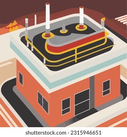 Vectio illustration of geothermal power. Green energy. Renewable energy source