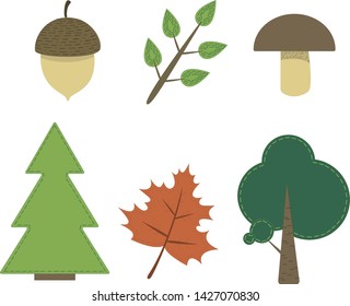 Vectir set with forest illustrations