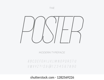 Vecto poster font slanted style modern typography for decoration, industrial, logo, poster, t shirt, book, card, sale banner, printing on fabric. Cool 3d typeface. Trendy alphabet. 10 eps