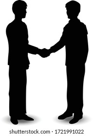 Businessmen Shaking Hands Silhouette Isolated Over Stock Vector ...