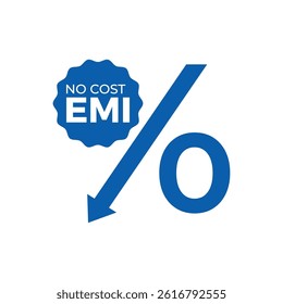 vector 0% no cost emi blue color design and template 
