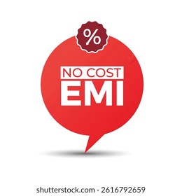 vector 0% no cost emi red color design
