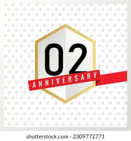 Vector 02nd years anniversary celebration on white background with black color numbers and confetti design
