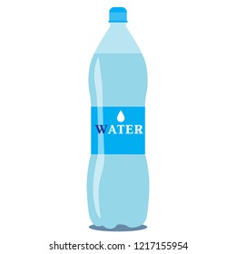 Vector 1 Litre Bottle Of Pure Water On A White Background