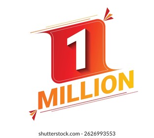 Vector 1 Million isolated on background. Vector illustration.